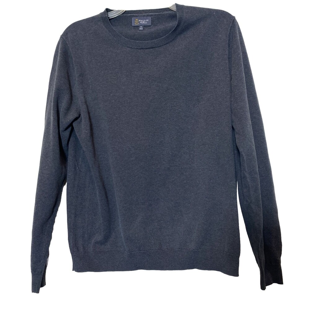Wallin & Bros Blue Cashmere Silk Blend Crewneck Pullover Sweater XL Cozy